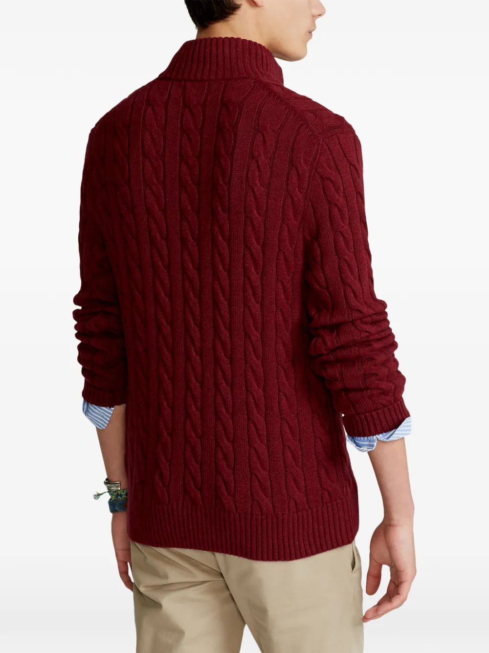 Polo Ralph Lauren Kabelgebreide trui met rits Rood