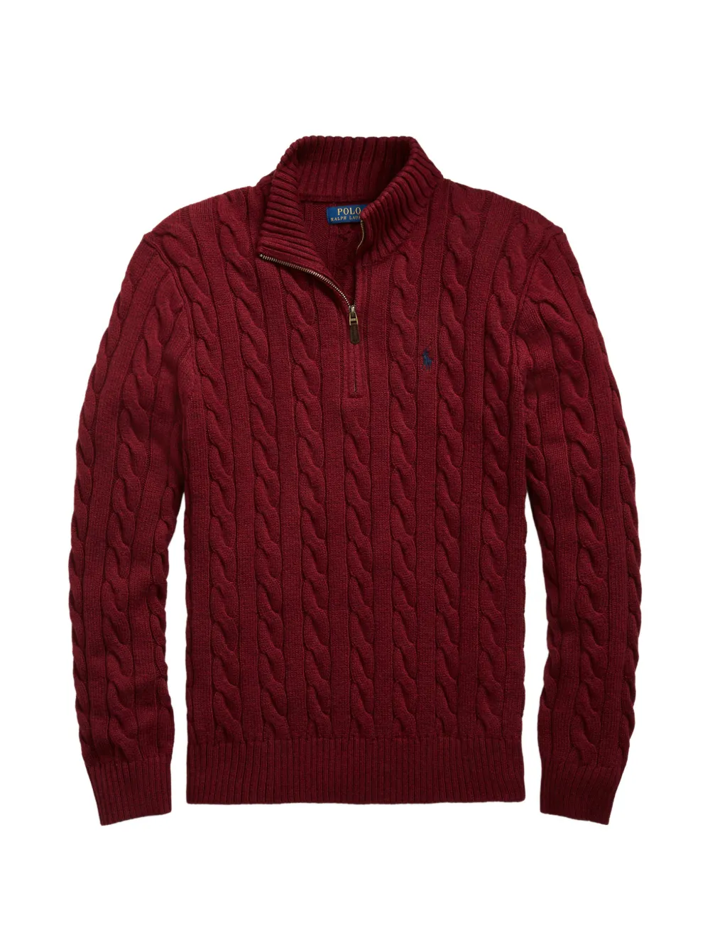 Polo Ralph Lauren cable knit zip sweater - Rosso
