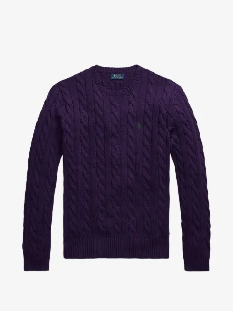 Polo Ralph Lauren suéter en tejido de ochos con cuello redondo