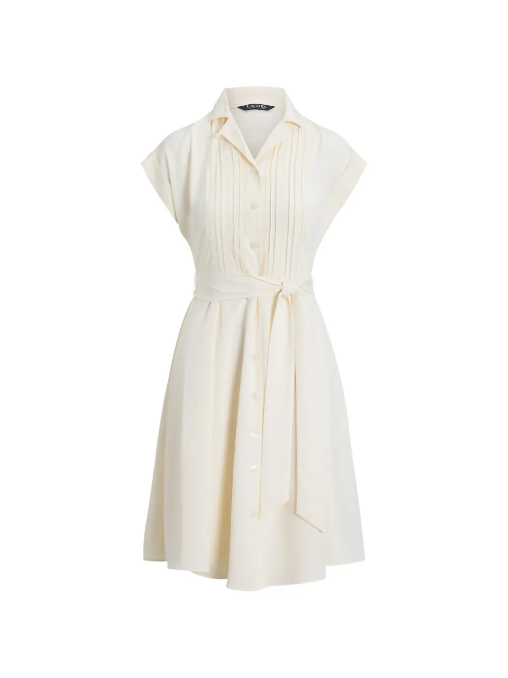 Lauren Ralph Lauren pin-tucked belted dress - Toni neutri