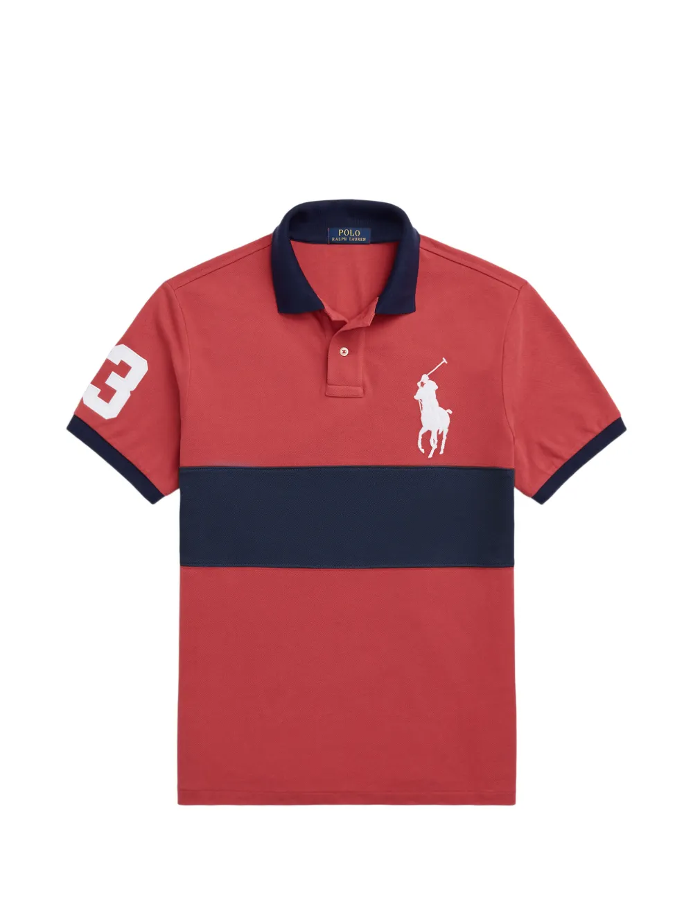 Polo Ralph Lauren Colour-block Big-logo Polo Shirt In Red