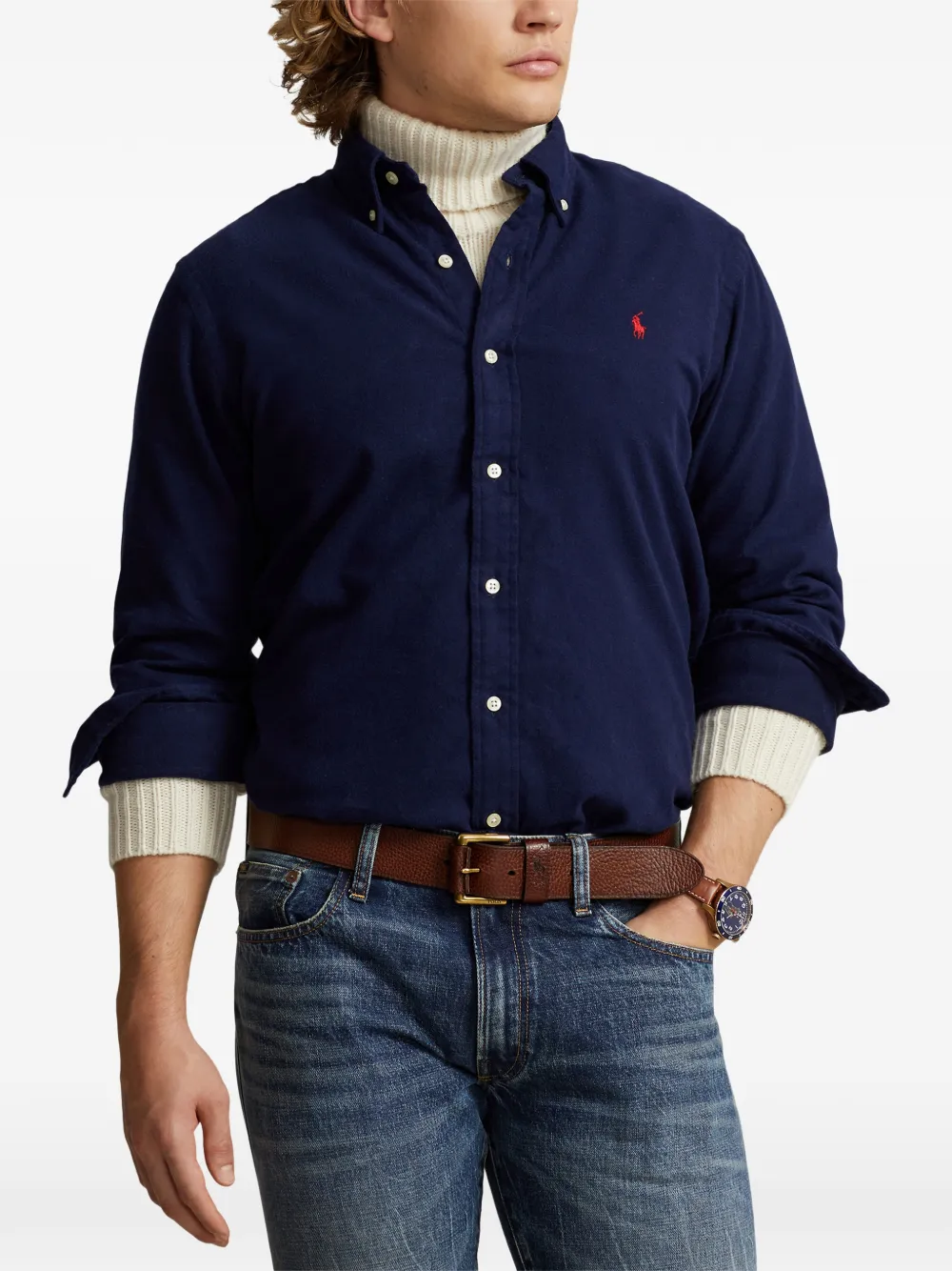 Polo Ralph Lauren Overhemd met knopen en logo Blauw