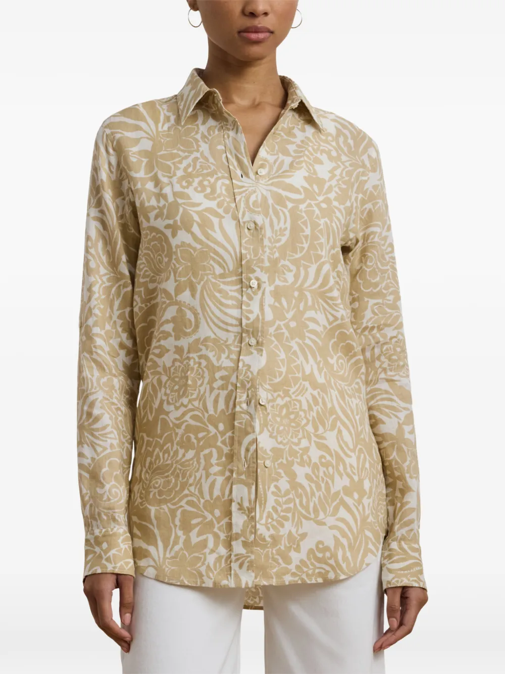 Lauren Ralph Lauren Overhemd met bloemenprint Beige