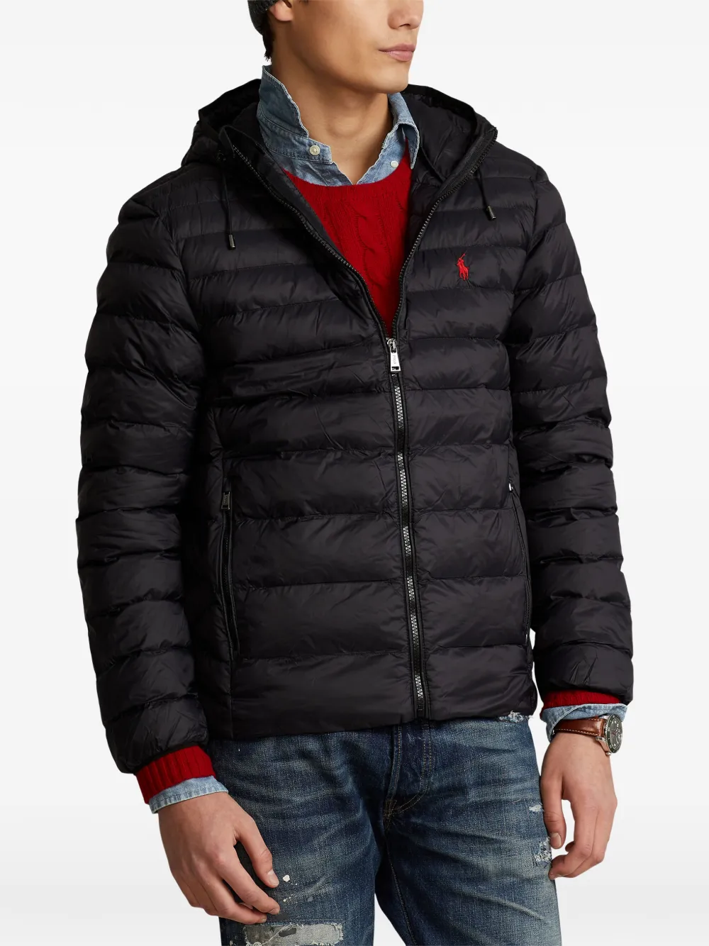 Polo Ralph Lauren Gewatteerd jack Zwart