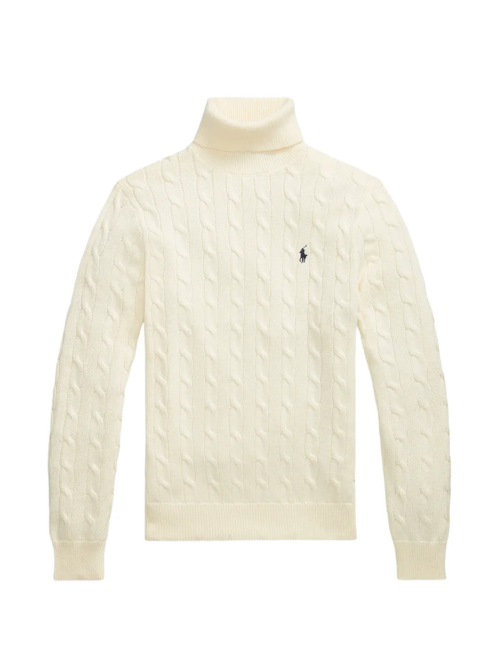 Polo Ralph Lauren Rollkragenpullover mit Zopfmuster - Nude