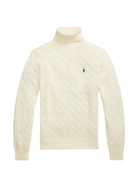 Polo Ralph Lauren pull en maille torsadée à col roulé