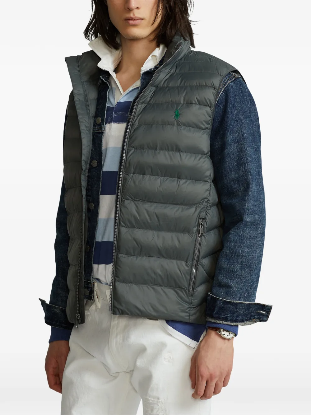 Polo Ralph Lauren Gewatteerd bodywarmer met logoprint Grijs