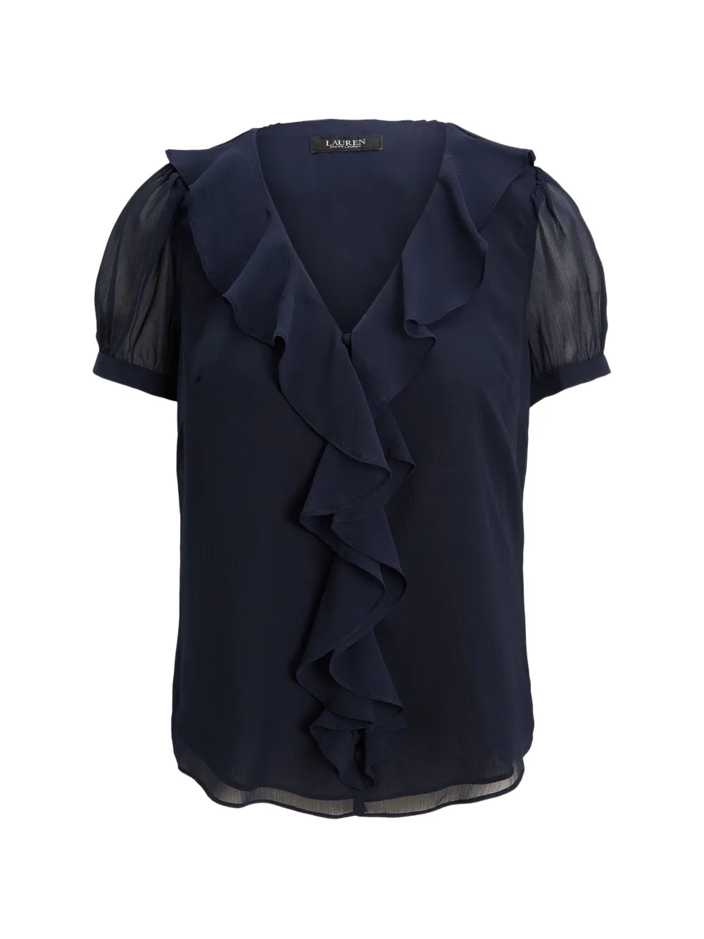 Lauren Ralph Lauren ruffled V-neck blouse - Blu