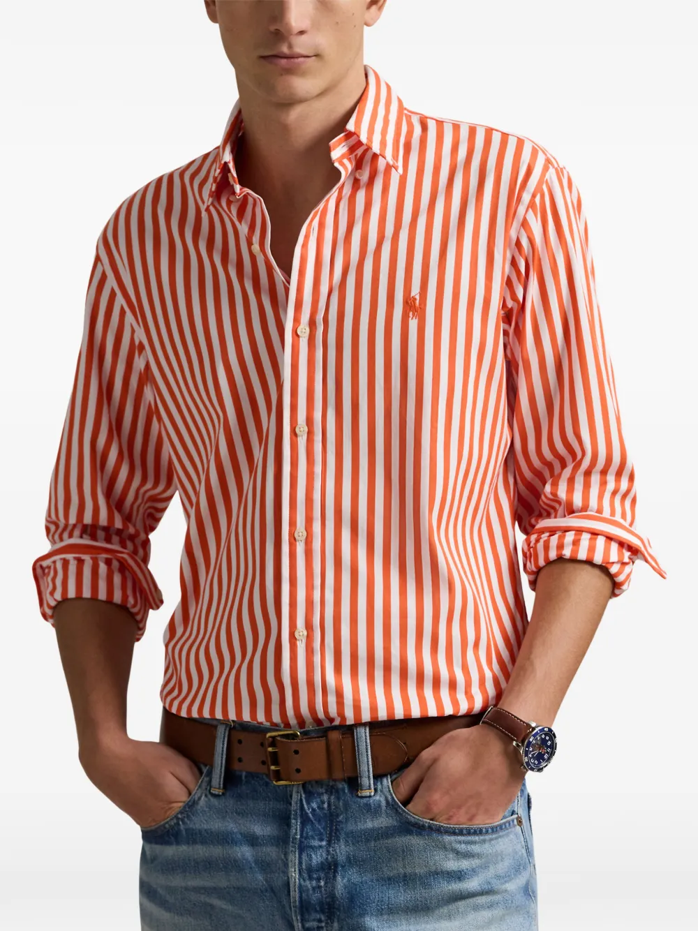 Polo Ralph Lauren Gestreept overhemd met lange mouwen Oranje