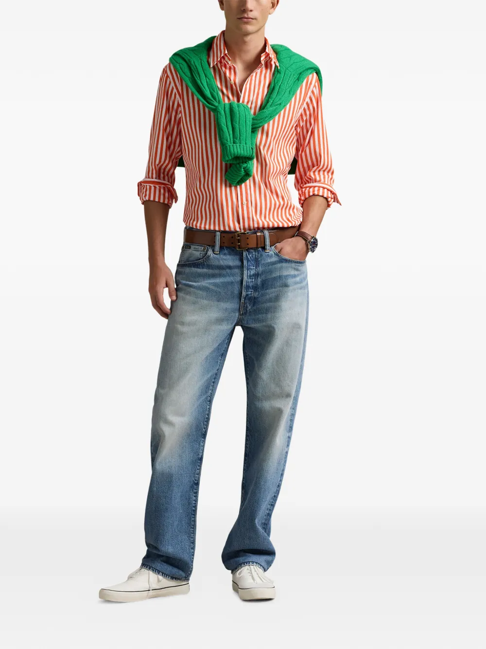 Polo Ralph Lauren Gestreept overhemd met lange mouwen Oranje