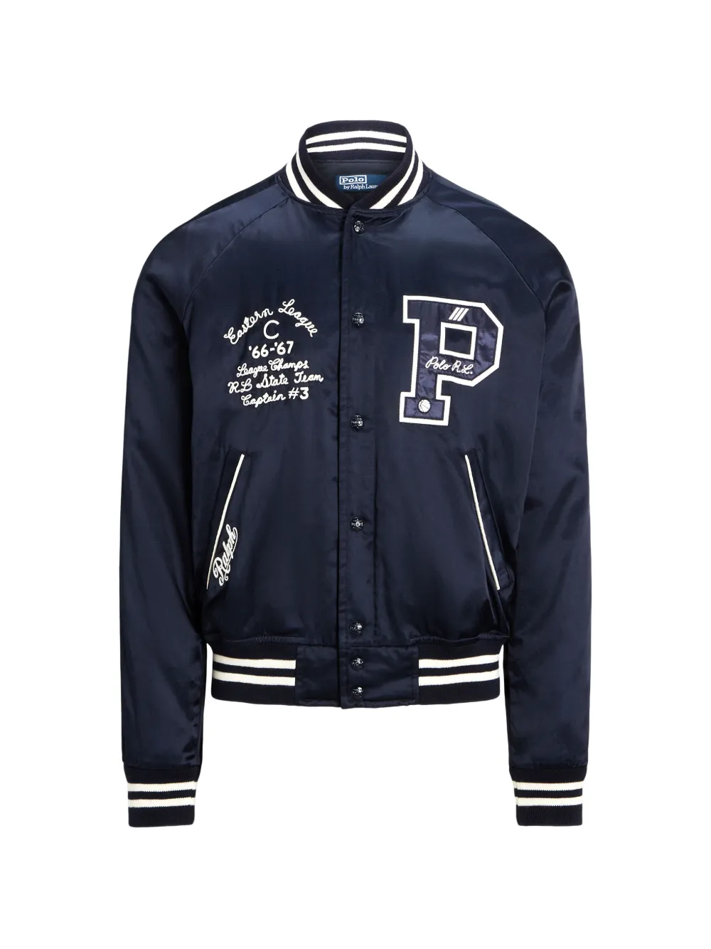 Polo Ralph Lauren Satin Letterman bomber jacket - Blau