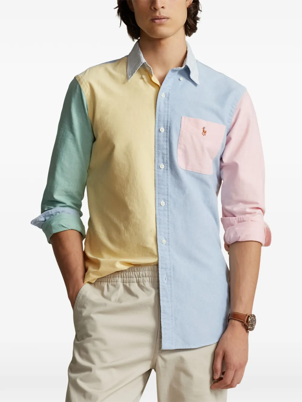 Polo Ralph Lauren Overhemd met colourblocking zak Geel