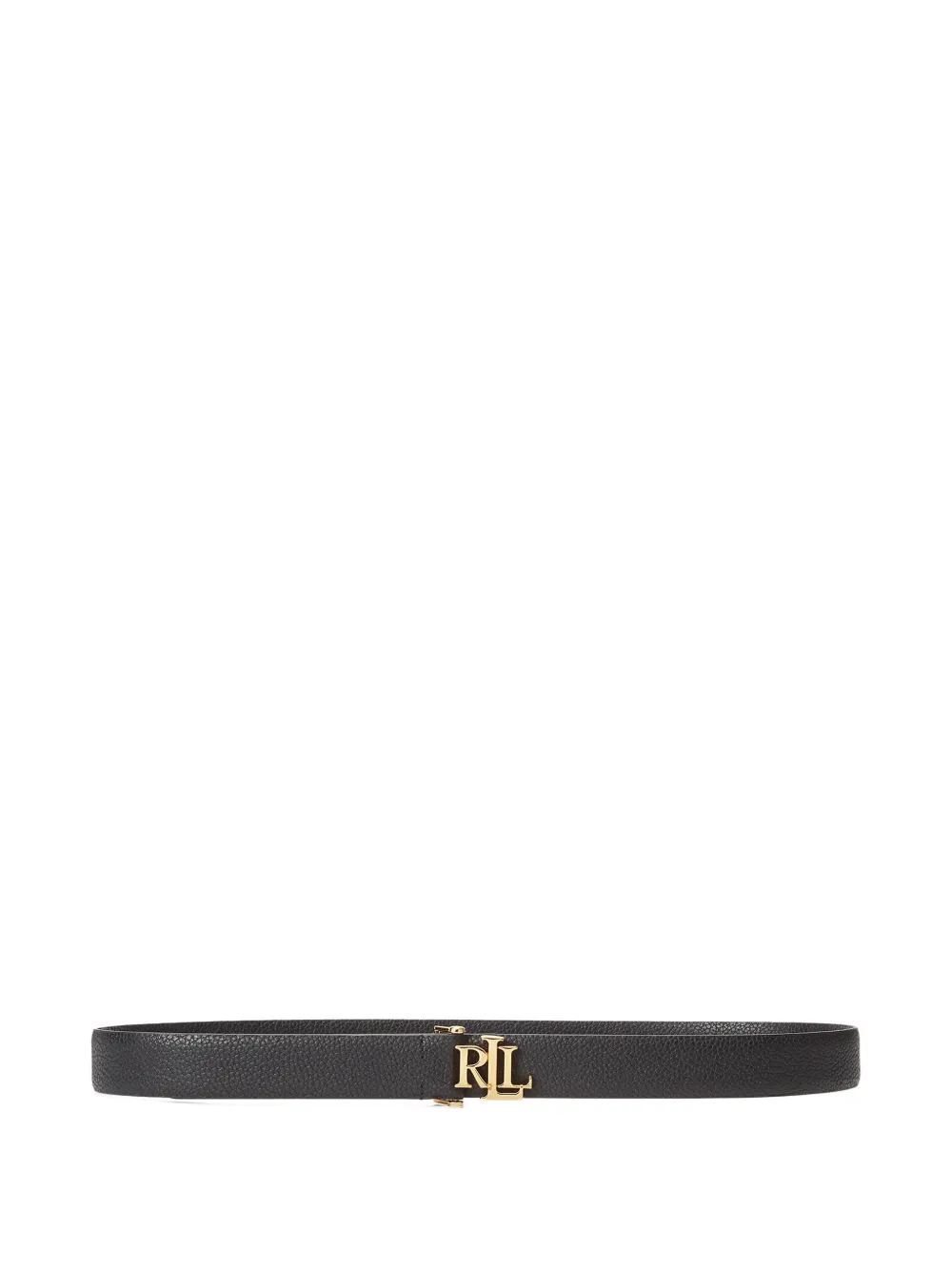 Lauren Ralph Lauren logo-plaque pebbled-leather belt - Schwarz