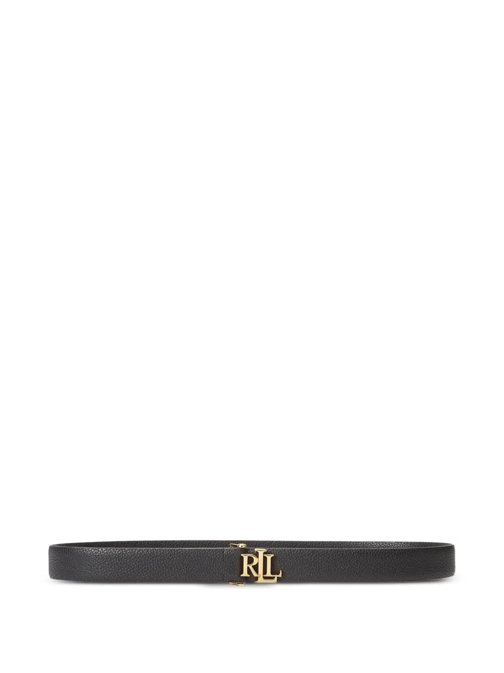 Lauren Ralph Lauren logo-plaque pebbled-leather belt - Nero