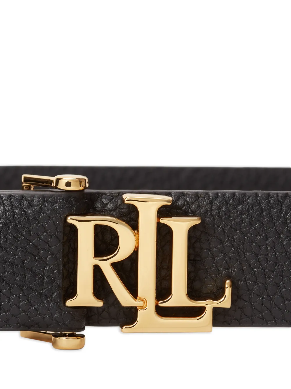 Lauren Ralph Lauren Riem van bewerkt leer met logoplakkaat Zwart