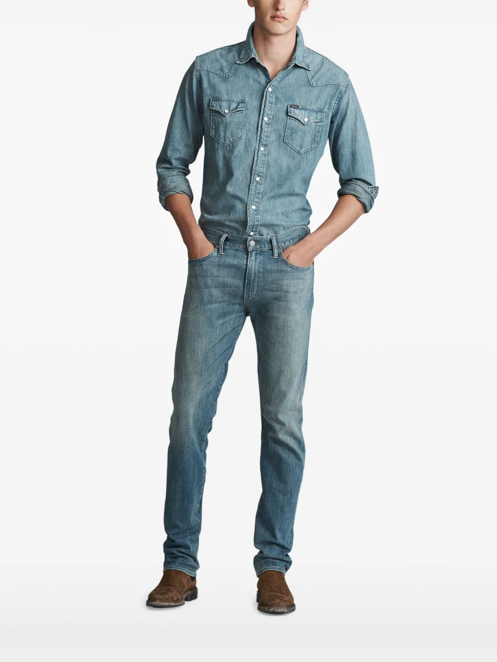Polo Ralph Lauren Jeans met riemlussen Blauw