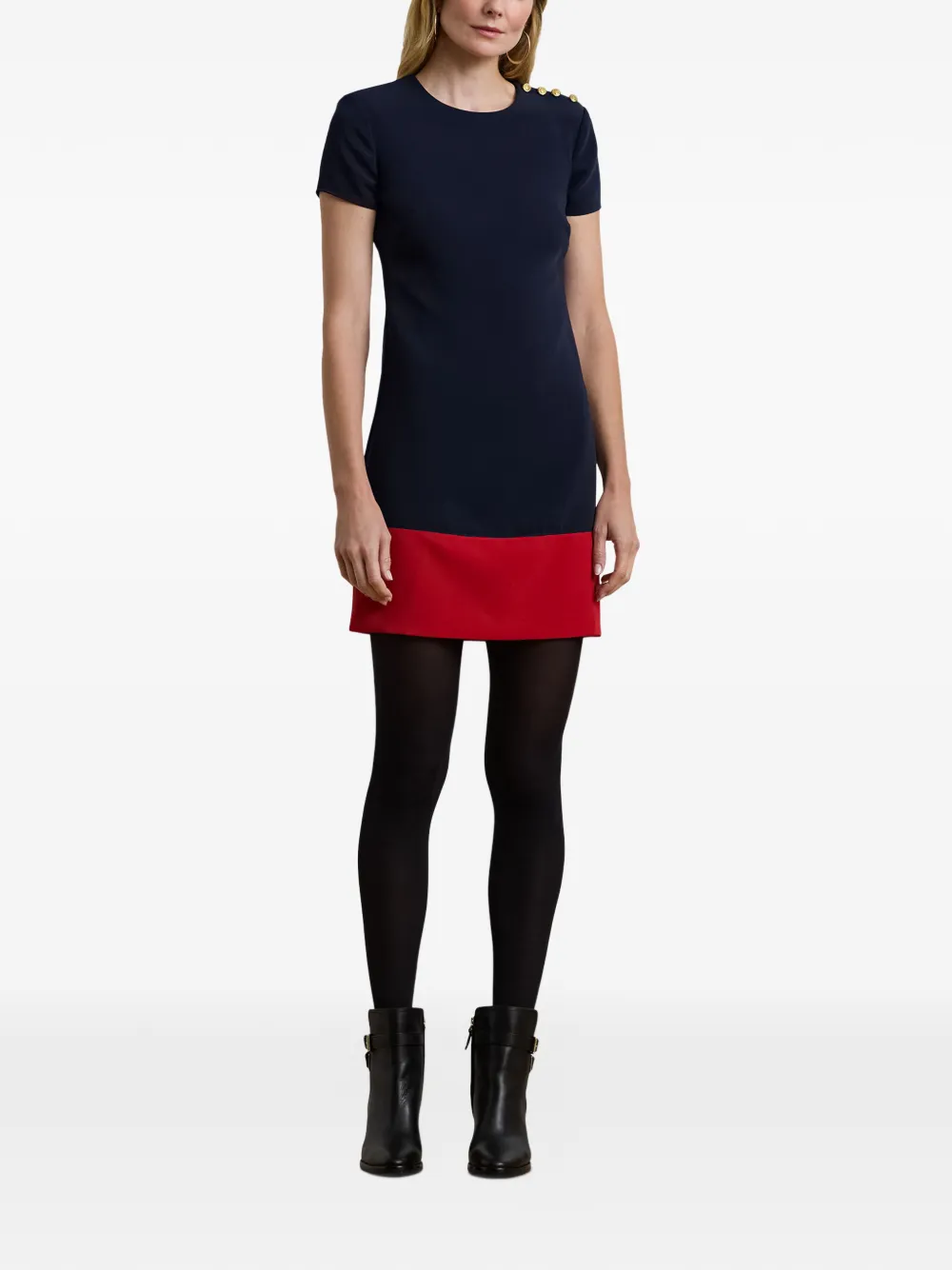 Lauren Ralph Lauren Mini-jurk met colourblocking Blauw