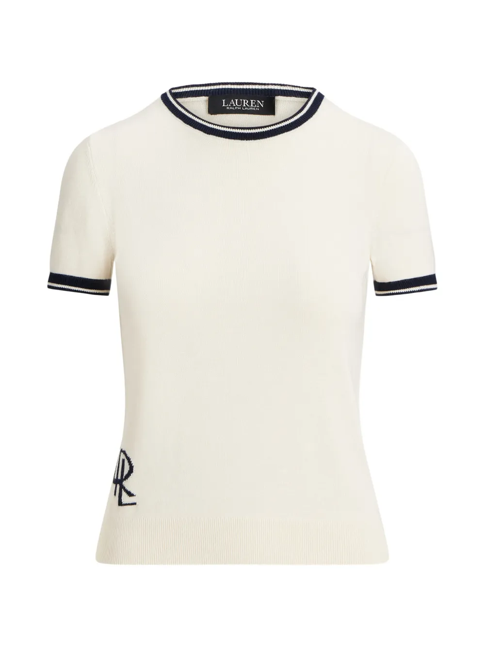 Lauren Ralph Lauren striped-trim top - Nude