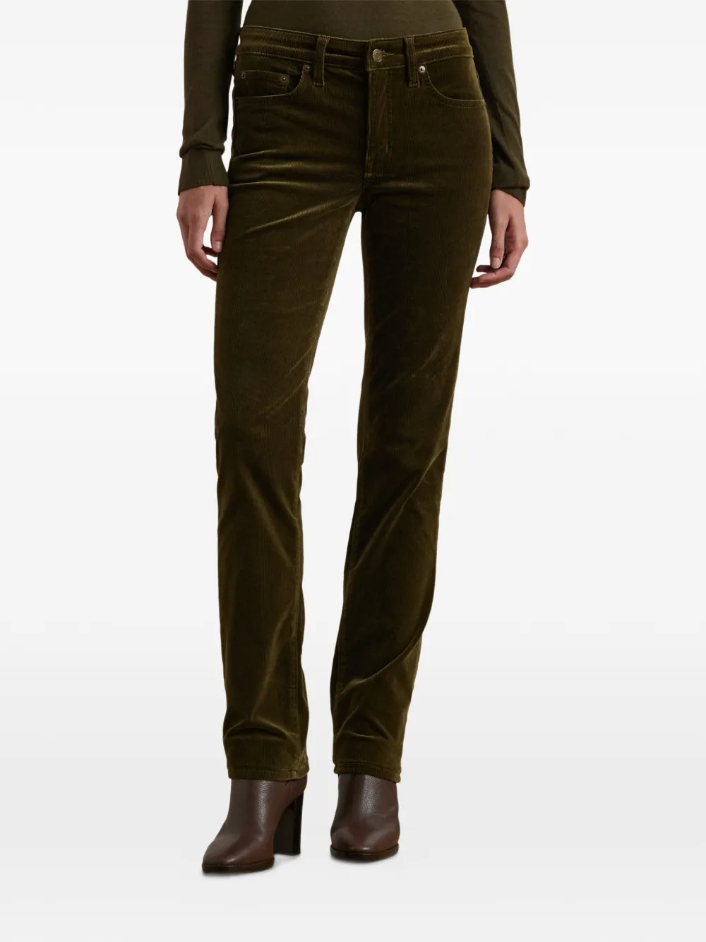 Lauren Ralph Lauren Ribfluwelen broek Groen
