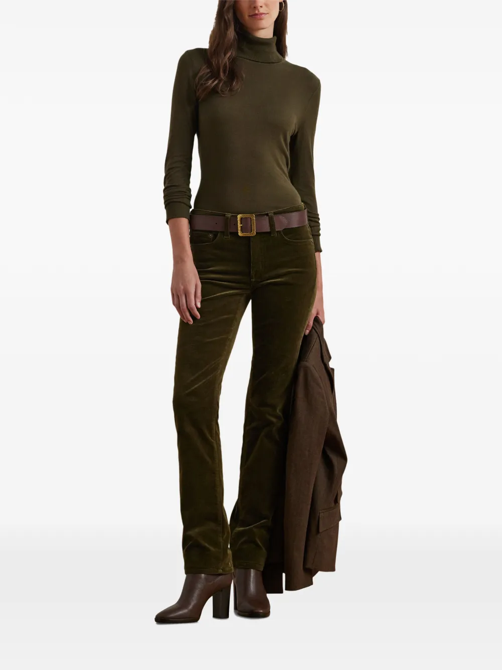 Lauren Ralph Lauren Ribfluwelen broek Groen