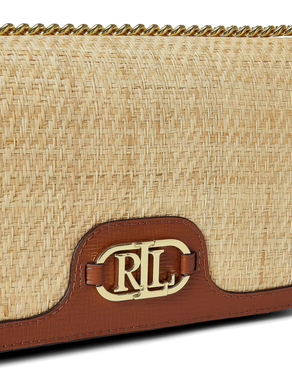Lauren Ralph Lauren Schoudertas met logo en ketting Beige