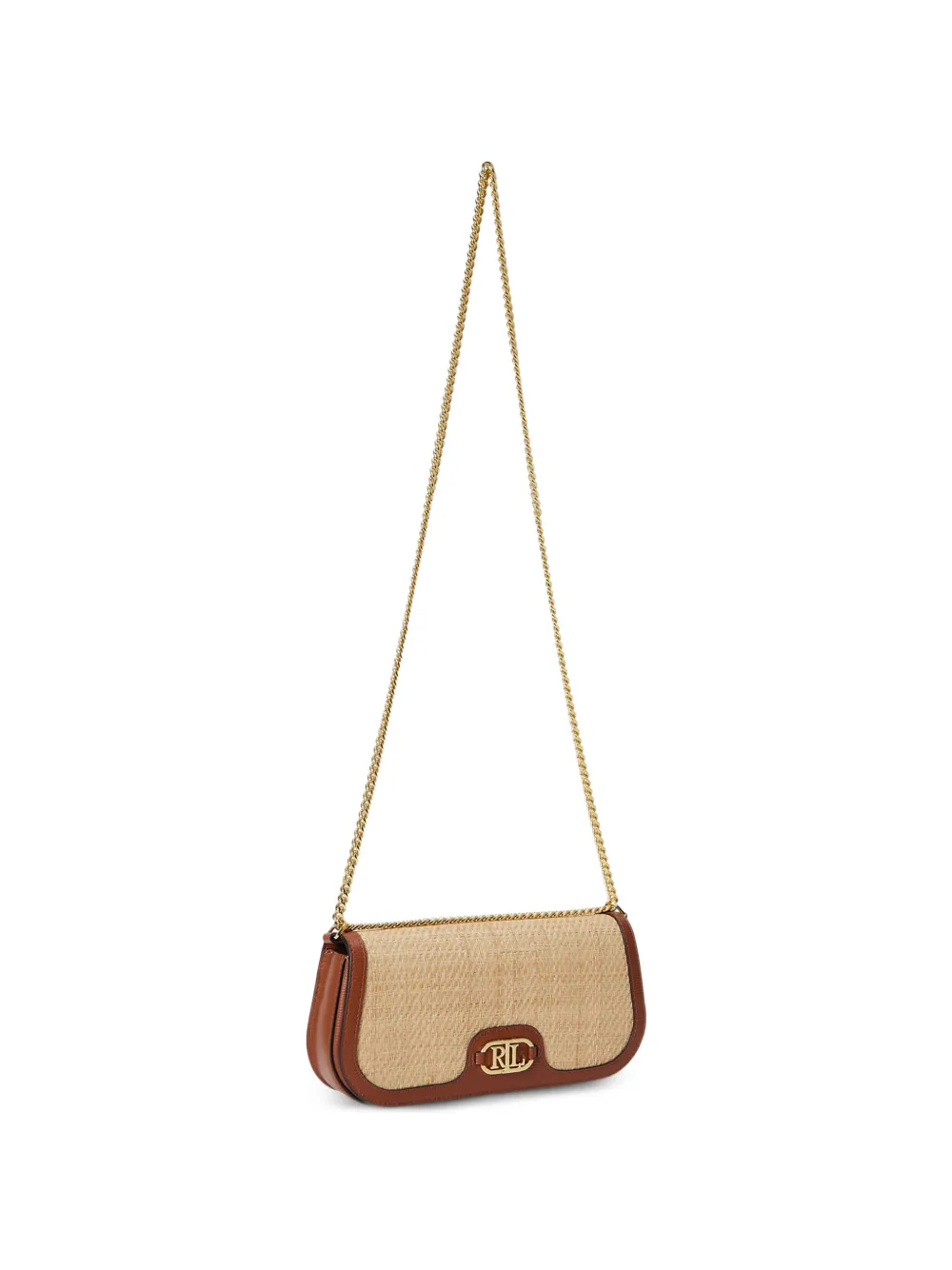 Lauren Ralph Lauren Schoudertas met logo en ketting Beige
