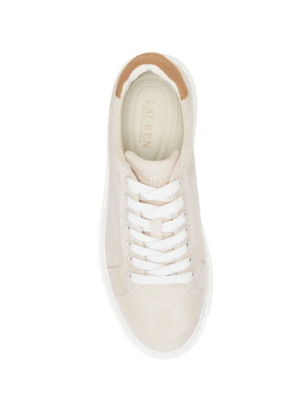 Lauren Ralph Lauren Angeline IV sneakers met contrasterend vlak Beige