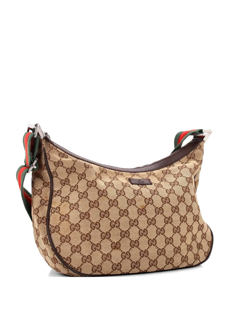 Gucci Pre-Owned Saddle Zip Messenger Bag GG Canvas with Leather Medium crossbody bag - Marrone