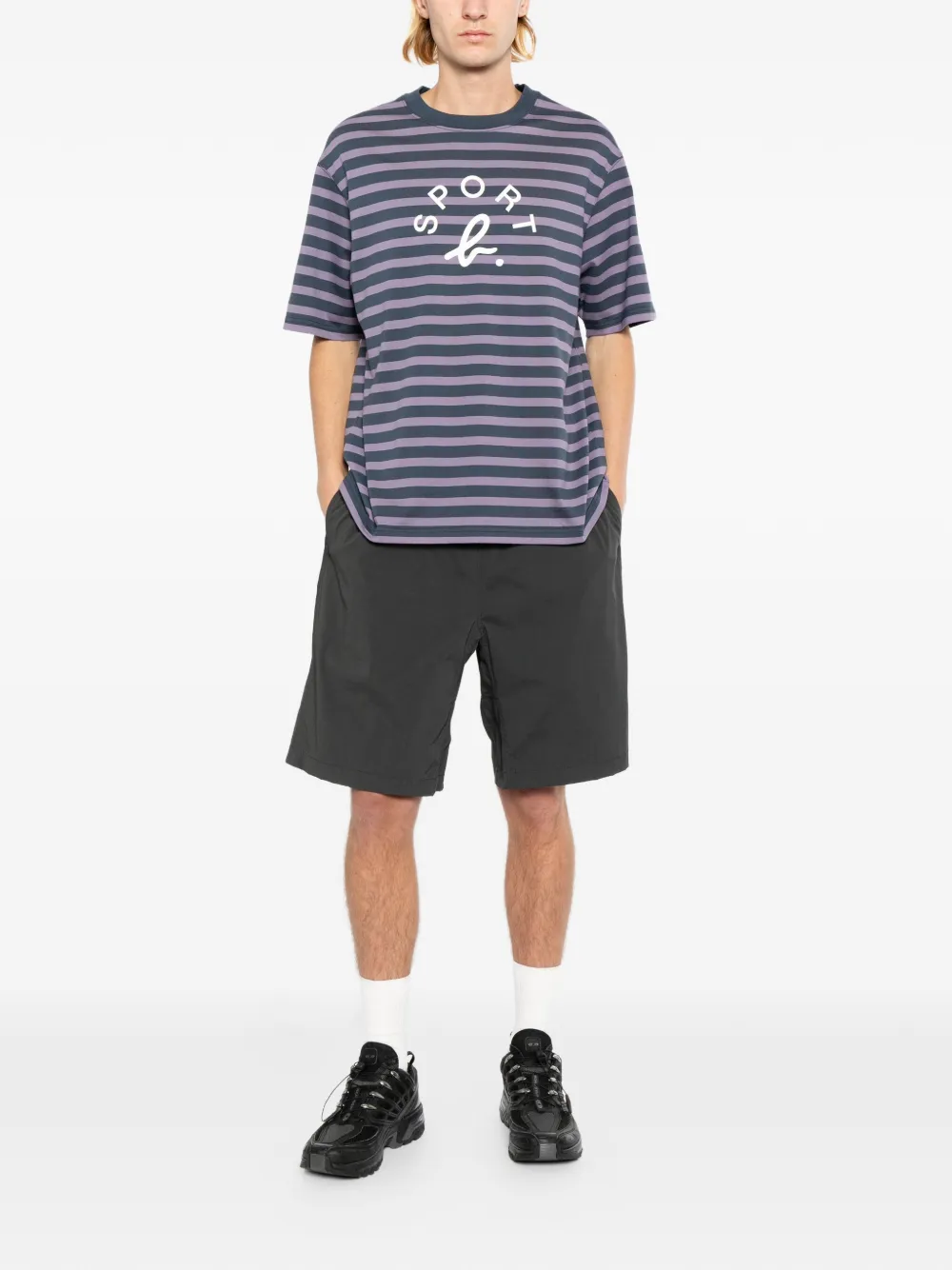 SPORT b. by agnès b. T-shirt met logoprint Paars