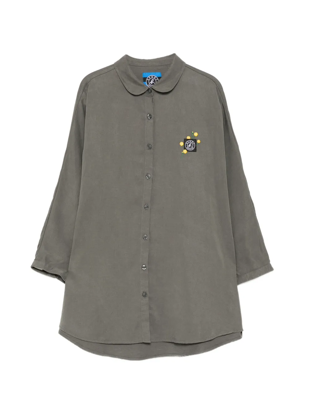 SPORT b. by agnès b. flower embroidered cape shirt - Grigio