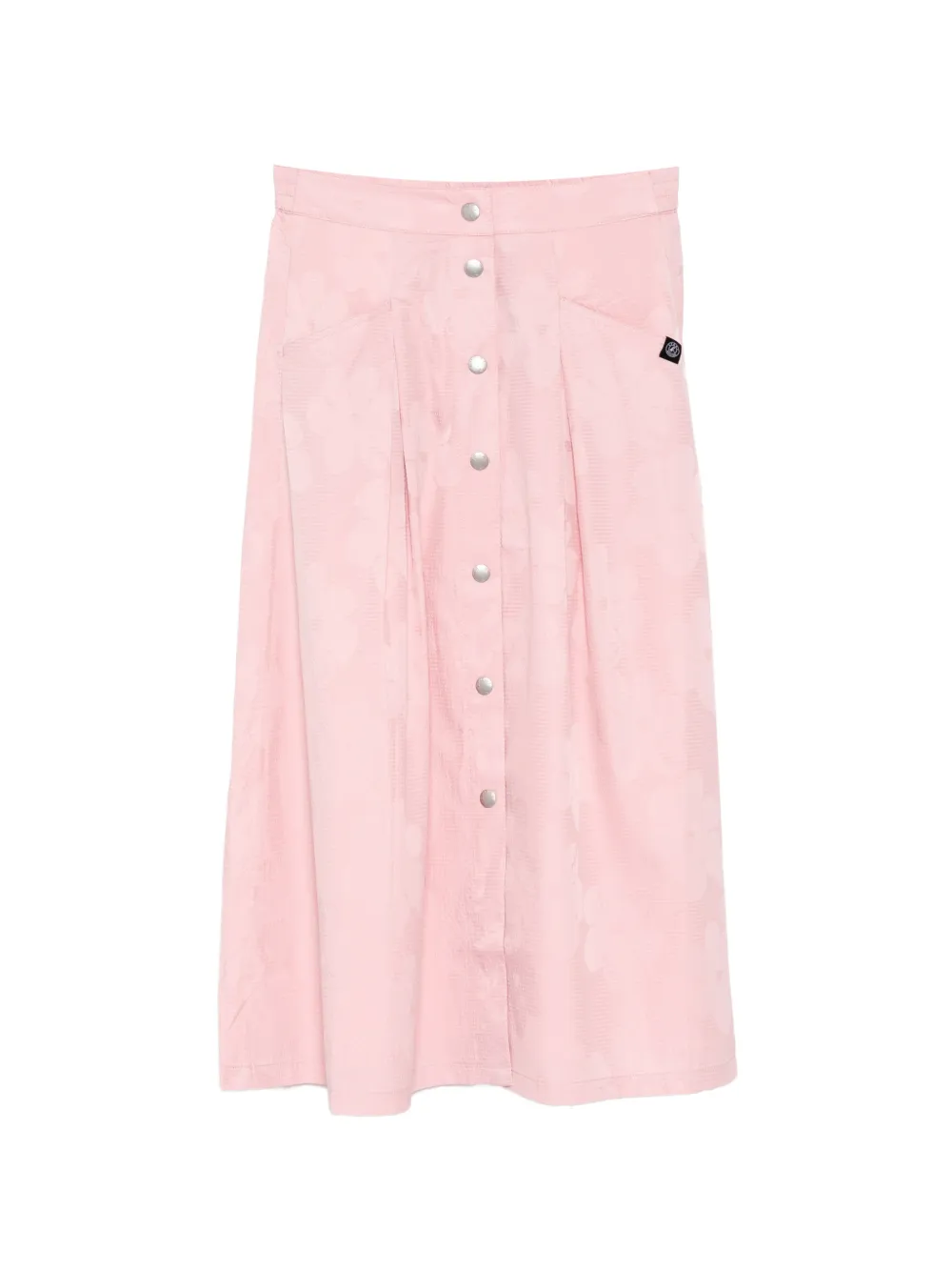 SPORT b. by agnès b. SEERSUCKER SNAP MIDI SKIRT - Rosa