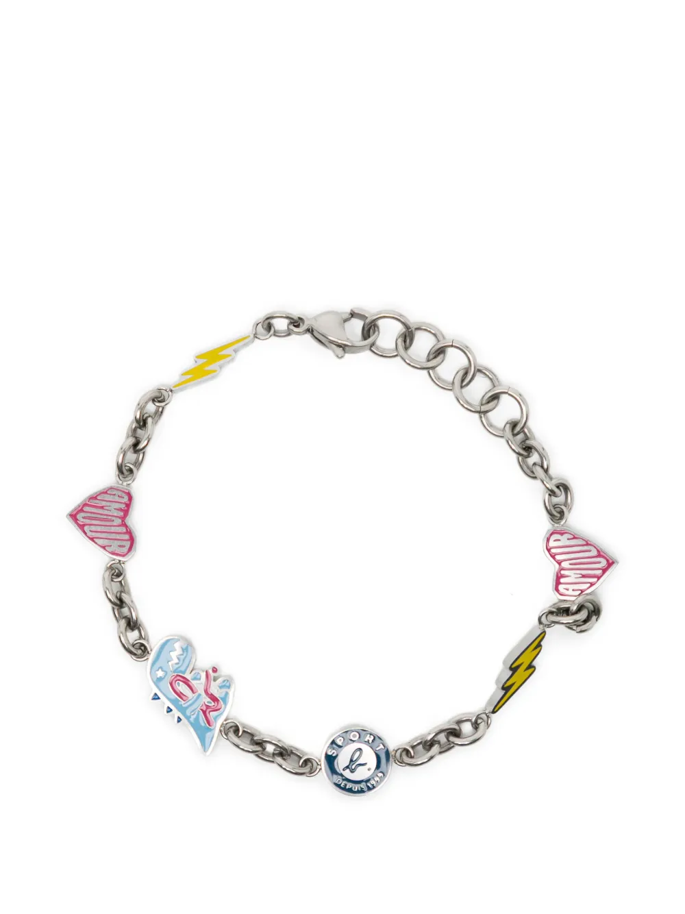 SPORT b. by agnès b. logo-charm bracelet - Argento