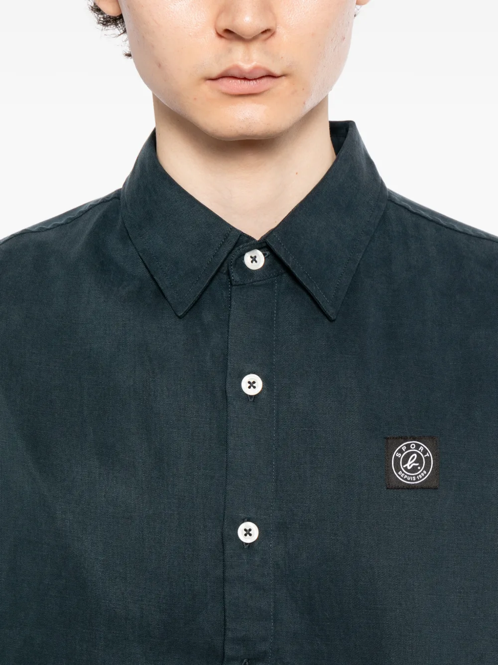 SPORT b. by agnès b. Overhemd met logopatch Blauw