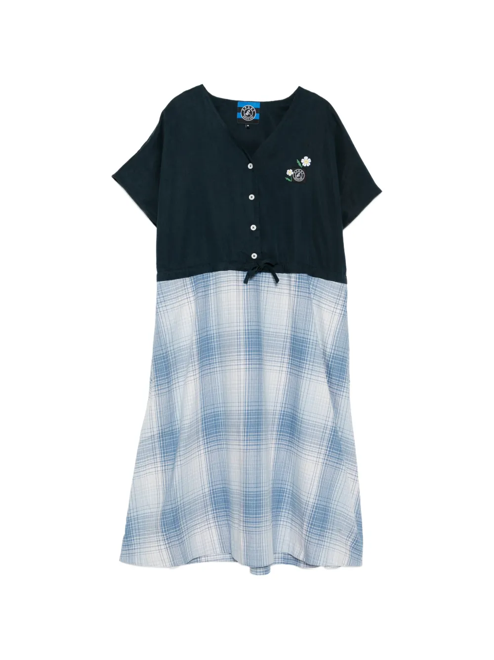 SPORT b. by agnès b. TENCEL MIX CHECK DRESS - Blu