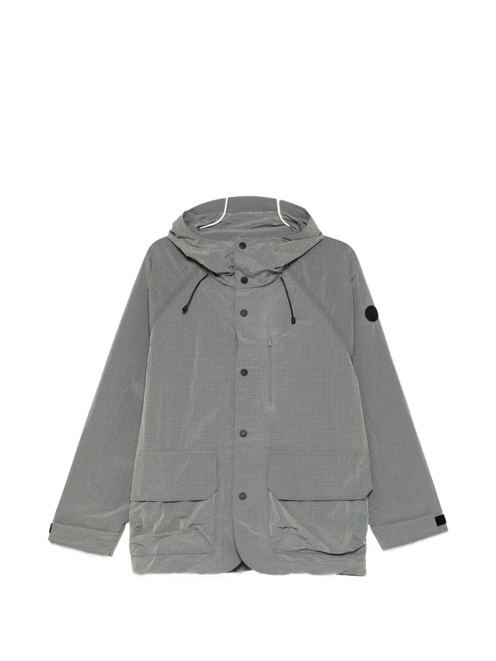 SPORT b. by agnès b. hooded grid-pattern jacket - Grigio