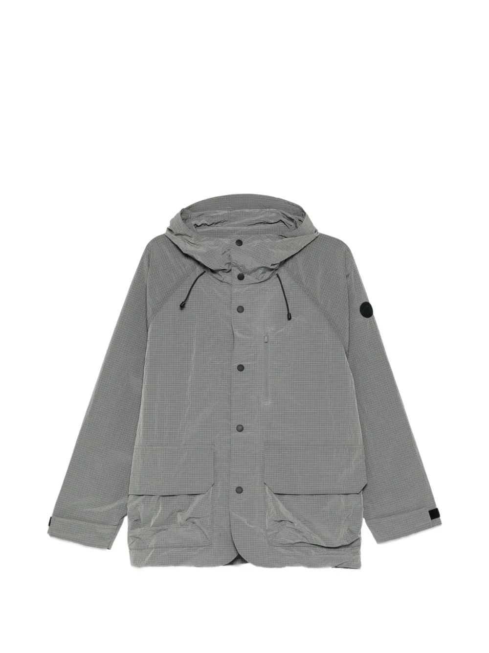 SPORT b. by agnès b. hooded grid-pattern jacket - Grey