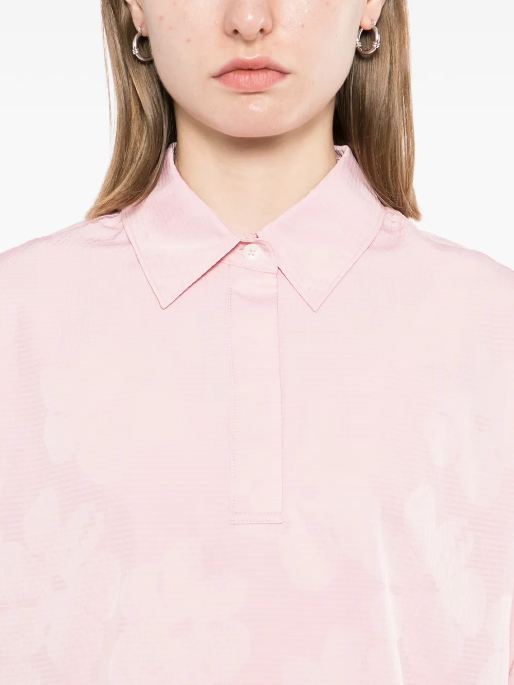 SPORT b. by agnès b. Seersucker poloshirt Roze