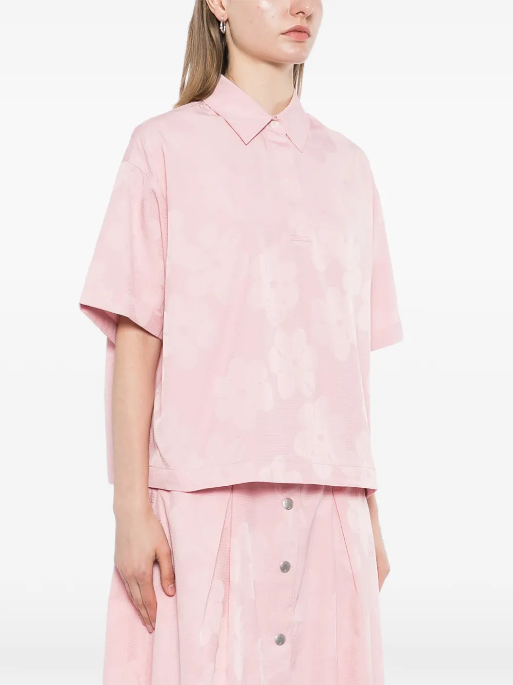 SPORT b. by agnès b. Seersucker poloshirt Roze
