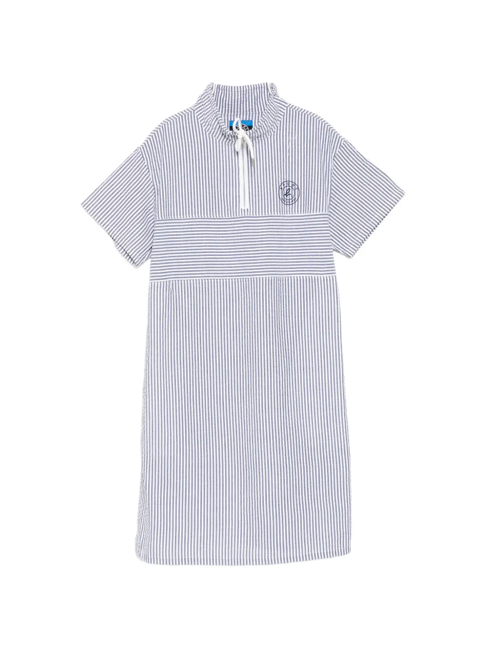 SPORT b. by agnès b. seersucker half-zip mini dress - Blu