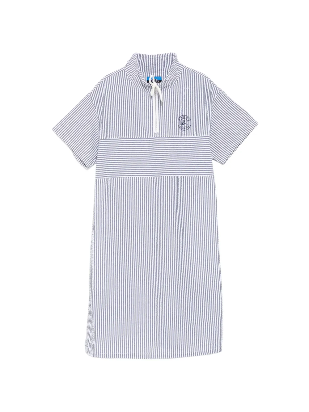 SPORT b. by agnès b. seersucker half-zip mini dress - Blu