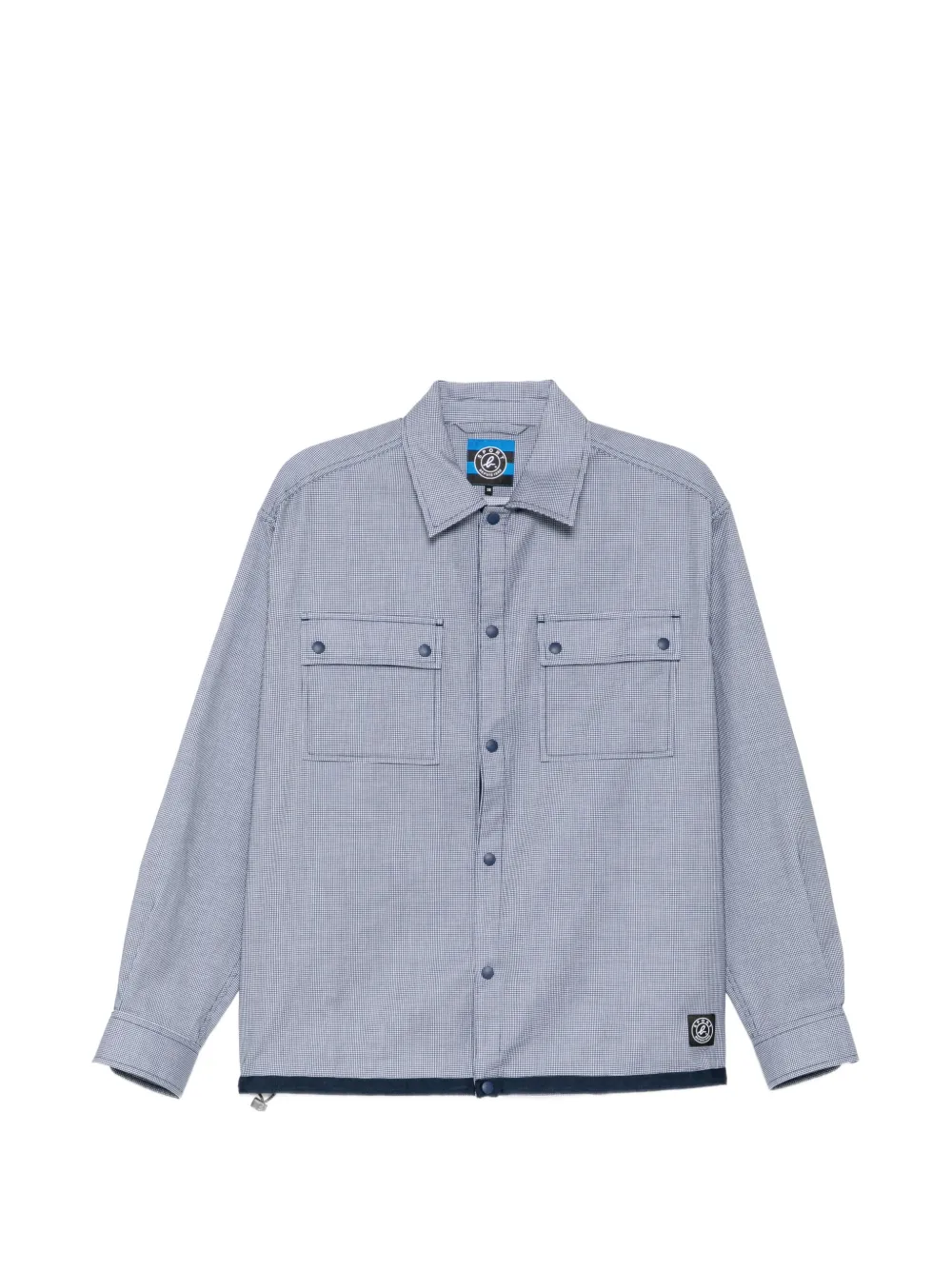 SPORT b. by agnès b. logo-patched checked shirt - Blu