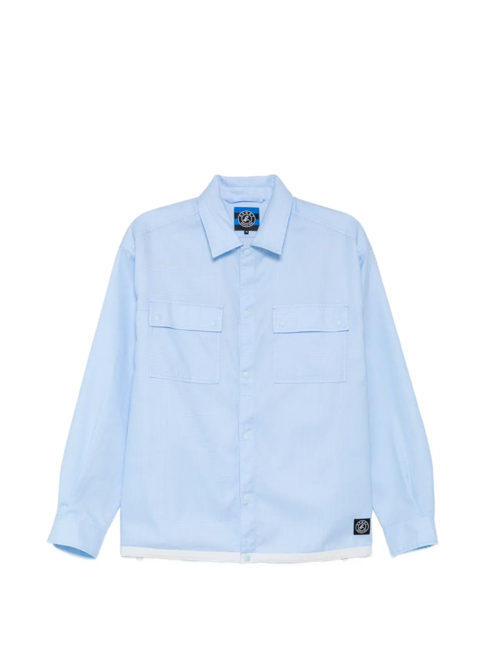 SPORT b. by agnès b. logo-patched checked shirt - Blu