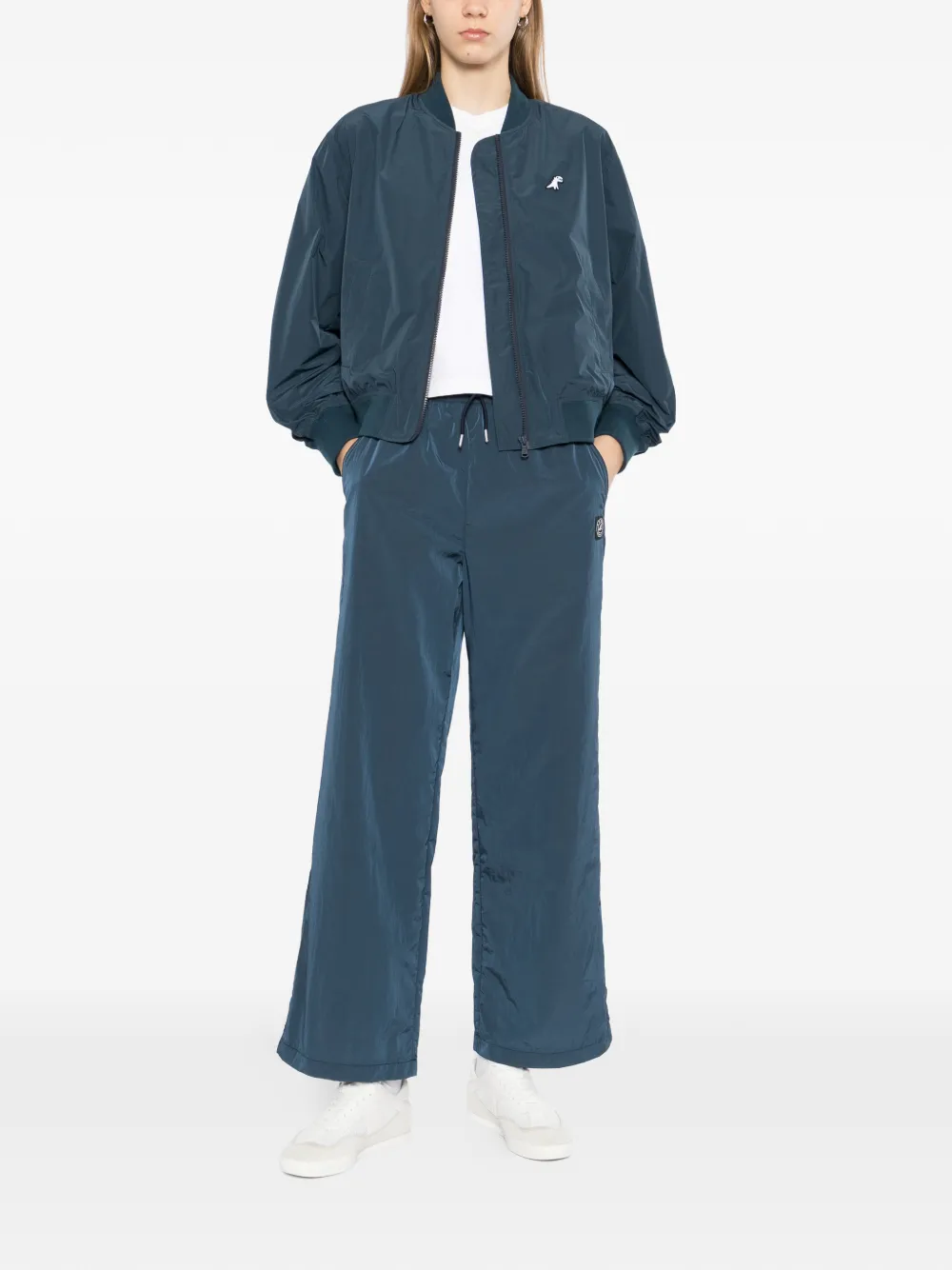 SPORT b. by agnès b. Broek met trekkoord en wijde pijpen Blauw