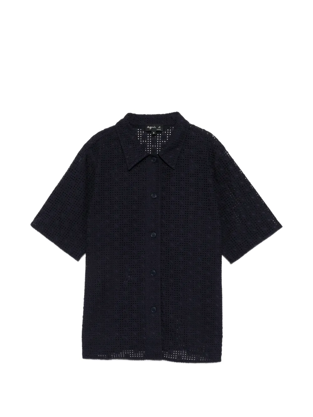 agnès b. geometric-motif shirt - Blue
