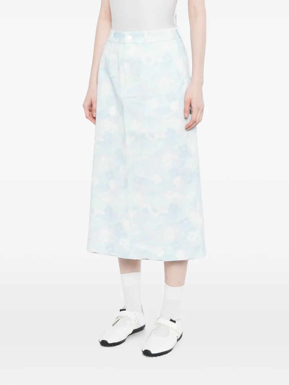 SPORT b. by agnès b. floral midi skirt Blauw