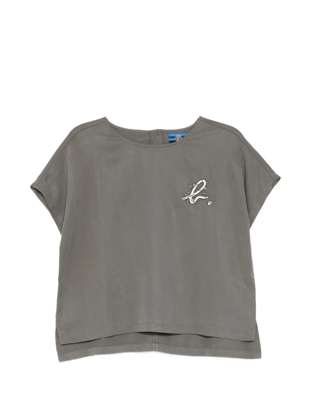 SPORT b. by agnès b. logo-embroidered blouse - Grigio