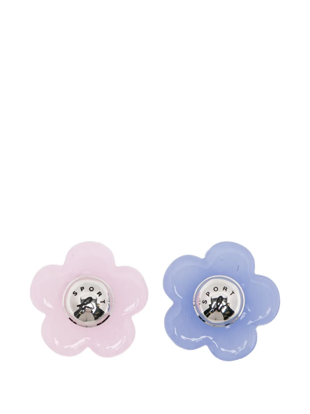 SPORT b. by agnès b. flower stud earrings - Argento