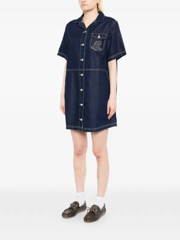 agnes denim dress SPORT b. By Agnès b. logo-embroidered Shirt | Blue Bridal gown Buy Lime Green Frill Sherri Hill Gold Metallic Strapless lace cocktail dress 56818 you can add a STYLE:A08267000