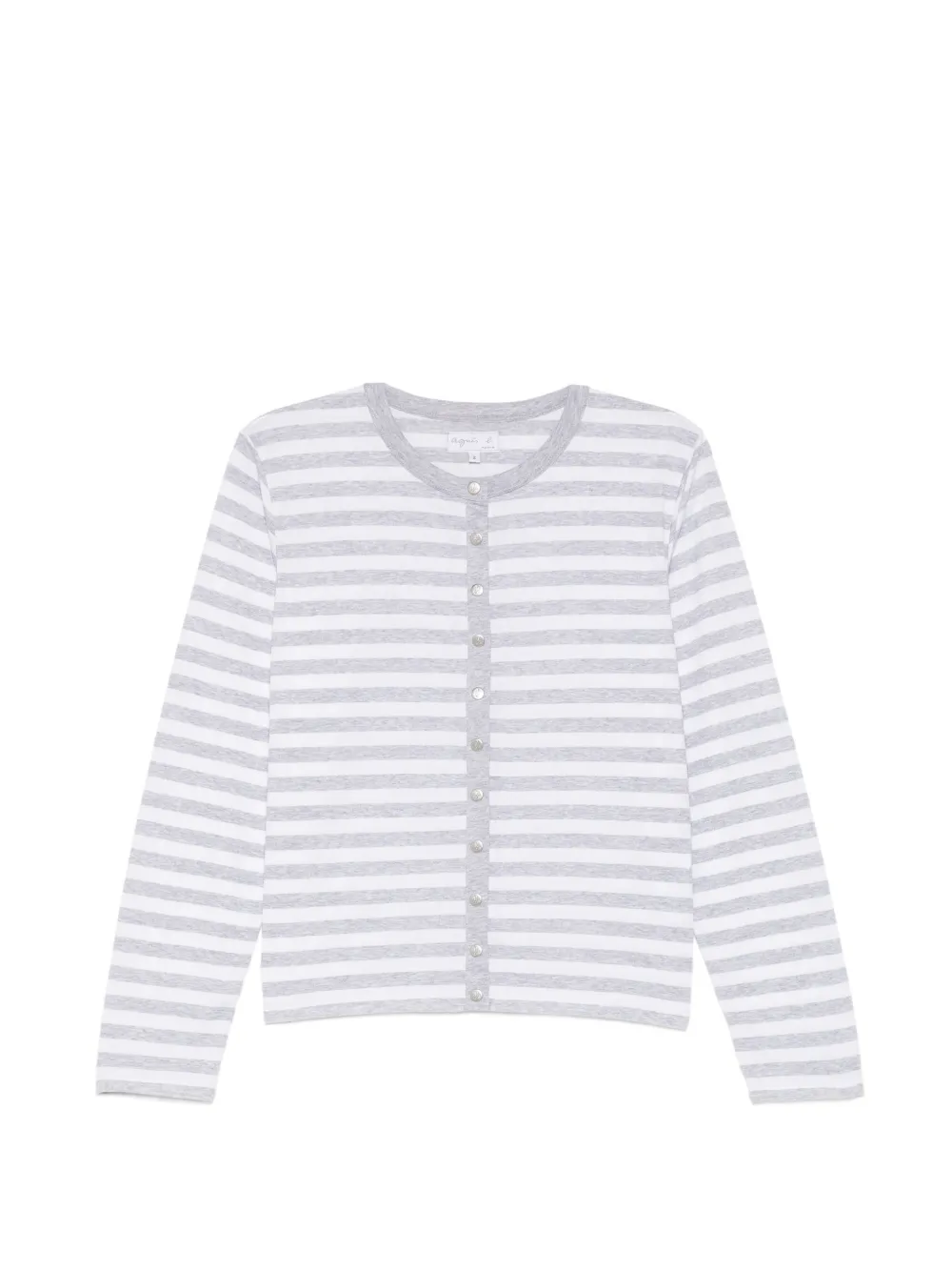 agnès b. striped cotton cardigan - White