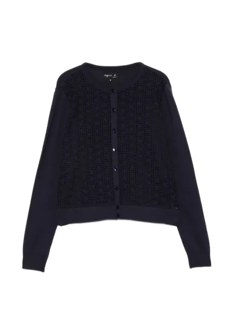 agnès b.  broderie-anglaise button-front cardigan
